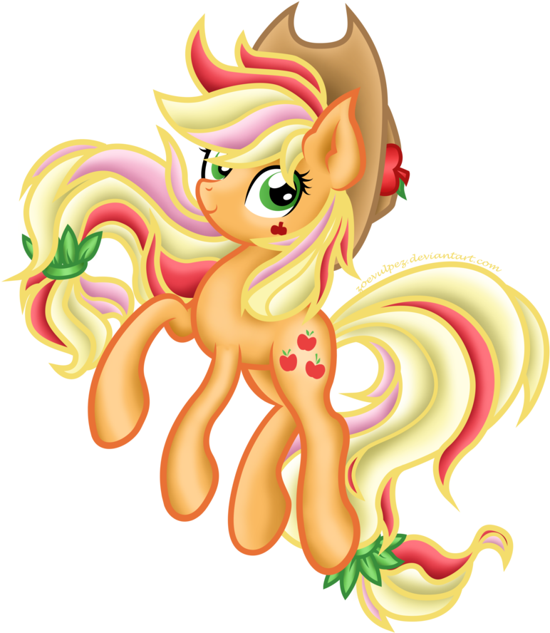 Rainbow Power Applejack By Zoevulpez On Deviantart - Cartoon (863x926)