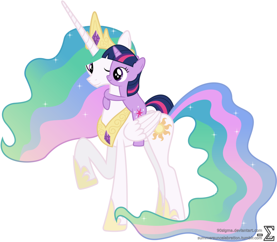 بهترین های پونی کوچولو - Princess Celestia Twilight Sparkle (966x827)