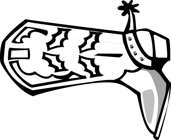 Cowboy Boots Clipart Black And White - Cowboy Boot Clip Art Black And White (600x493)