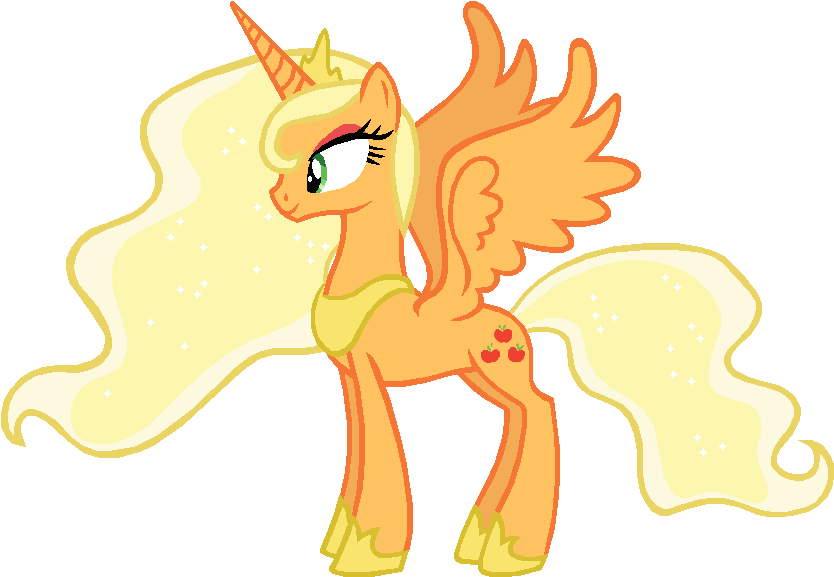 Colossalstinker, Princess Luna, Recolor, Safe, Simple - My Little Pony Applejack Princess (844x596)