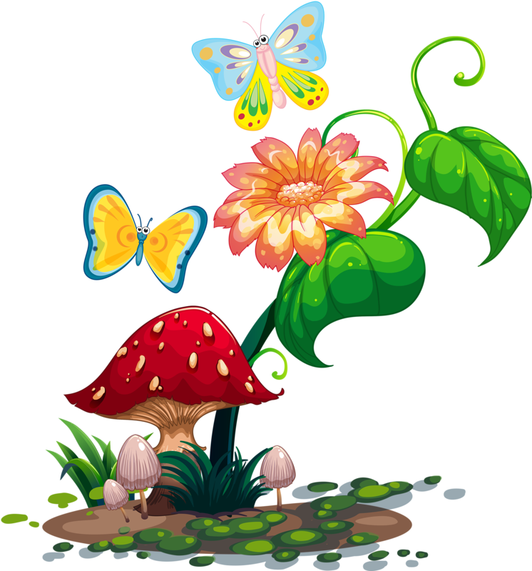 Two Butterflies Clip Art Vector And Illustration - Fairy Garden Clip Art (760x800)