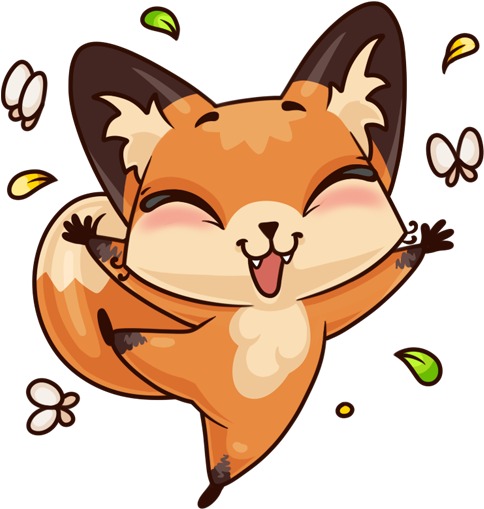 Yükle Vk Sticker - Стикеры Лиса Луна (512x512)