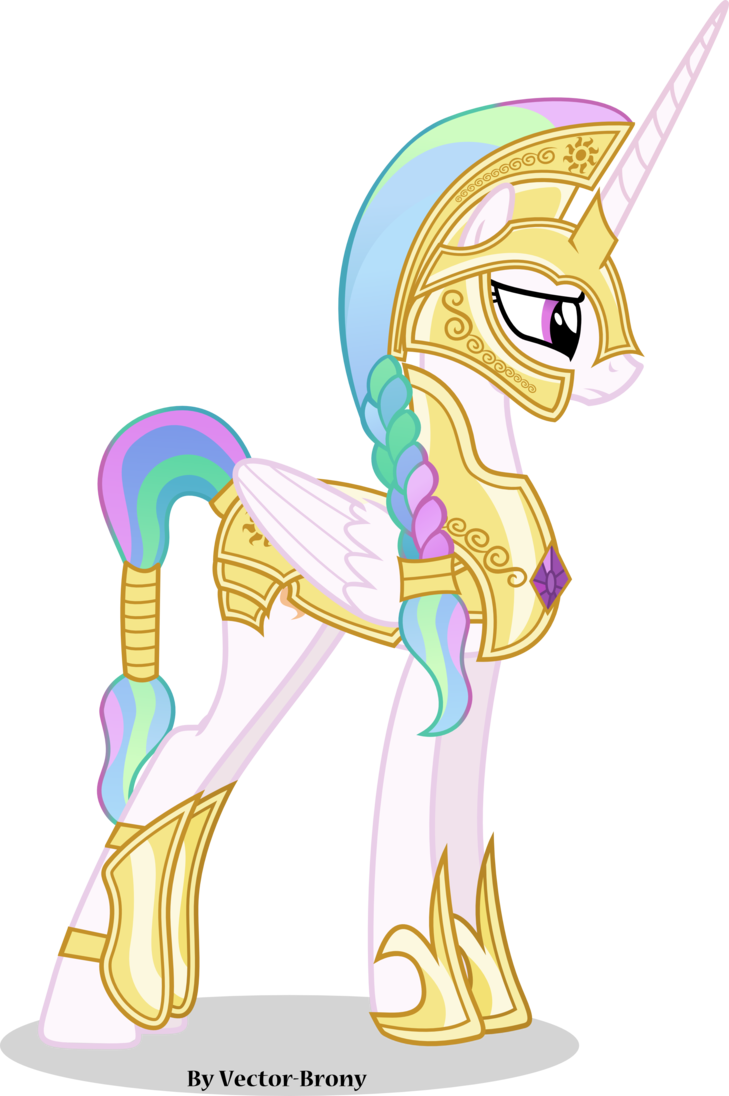 Princess Celestia Going To War With Helmet By Vector-brony - My Little Pony Celestia (729x1096)