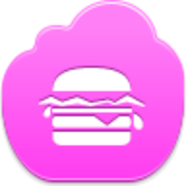 Pink Hamburger Clipart (600x600)