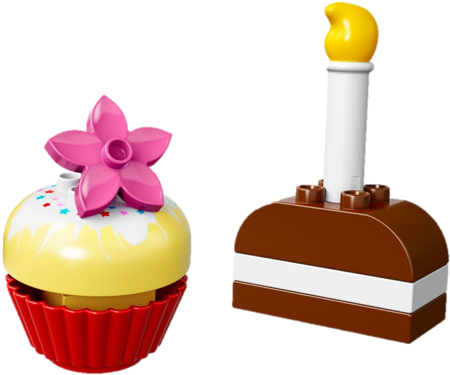 Birthday Cake With Candle Measures Over 3” High, 2” - Lego 10850 - Duplo My First Cakes (450x450)
