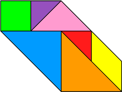 Hexagon Clipart Tangram - Convex Polygon Tangram (420x420)