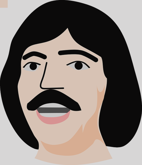 Man With Mustache Clip Art Mustache Man Clipart - Man With Moustache Cartoon (553x640)