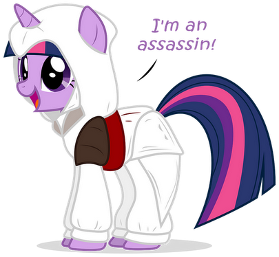 I'm An Assassin Twilight Sparkle Derpy Hooves Rarity - Assassins Creed My Little Pony (405x374)