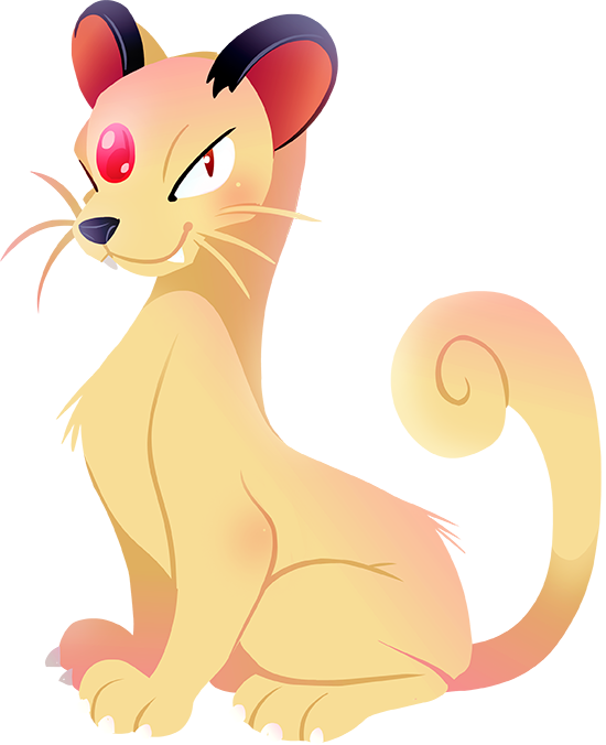 Pikachu Dog Like Mammal Nose Mammal Small To Medium - Persian Pokemon Art (550x676)