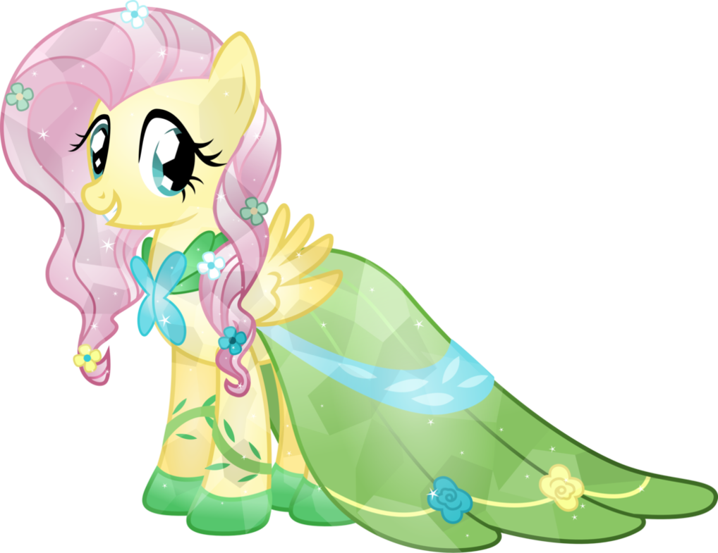 Into The Gala To Meet New Friends By Theshadowstone - Mlp Fluttershy Crystal Pony (1018x785)