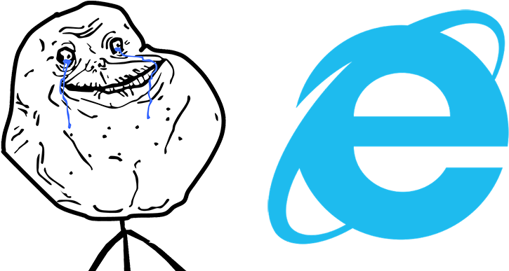 Murió Internet Explorer 1995-2015 - Forever Alone Guy Png (940x400)