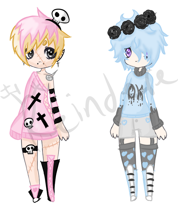 Male Pastel Goth Adopts [open] By Vantallion - Cartoon (654x752)