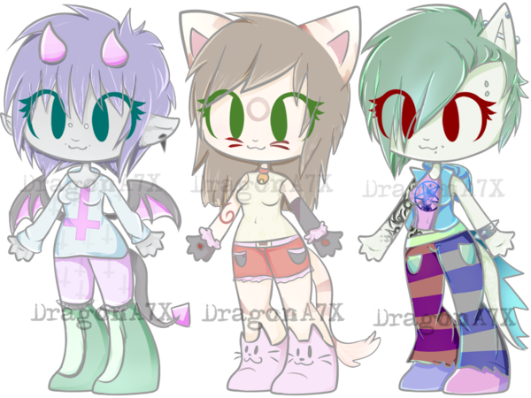 Pastel Goth Adopts By Dragona7x - Cartoon (600x450)