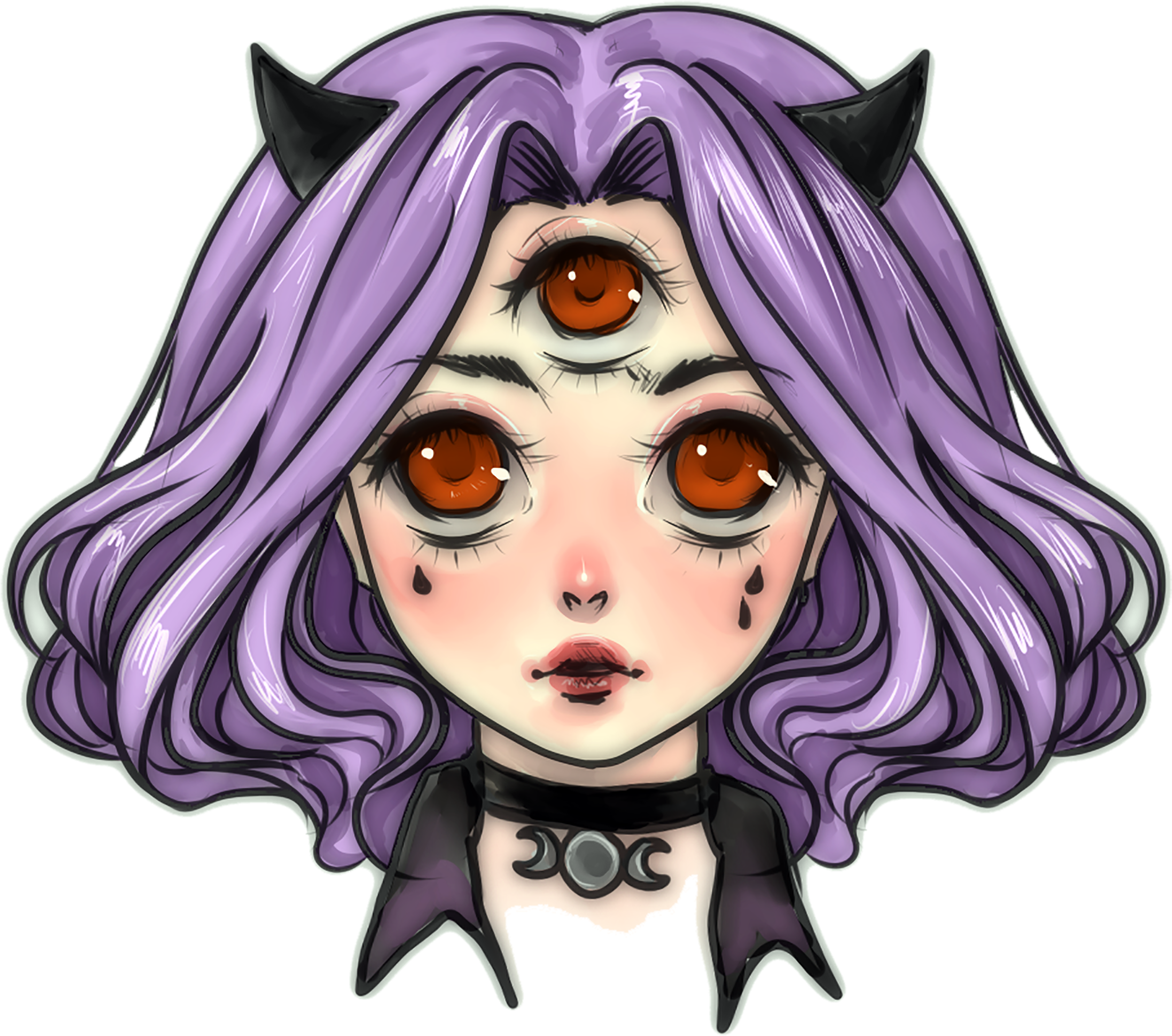 Three Eyes Girl , Some Pastel Goth Inspiration - Pastel Goth Girl Drawing (2246x2000)