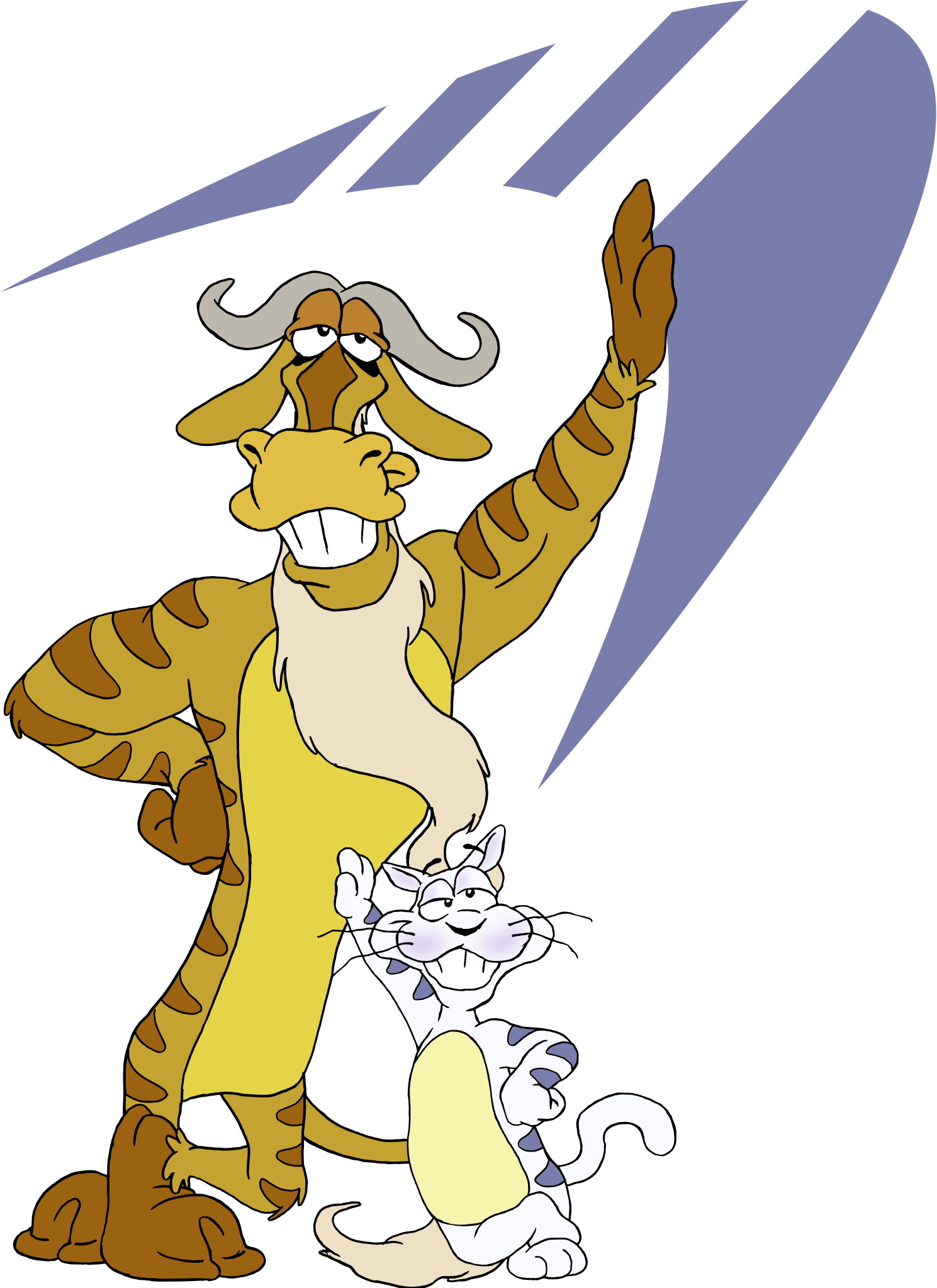 Gnu And Bola - Parabola Linux Mascot (1489x2048)