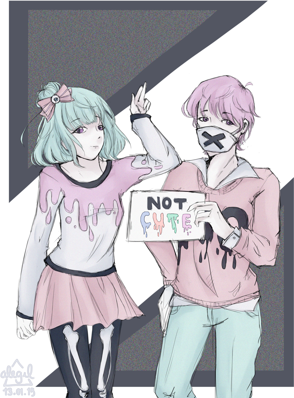 That Is Not Very Pastel Of You By Ale-gil - Pastel Goth Anime Boy (1024x1364)