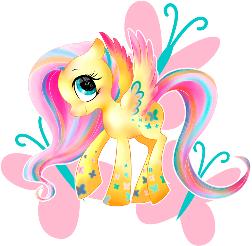 Flutter Rainbow Power By Allocen - My Little Pony Princess Fluttershy (900x871)