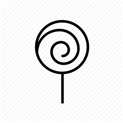 And, Candy, Food, Kitchen, Lollipop, Lolly, Outline, - Outline Of A Lolly (512x512)