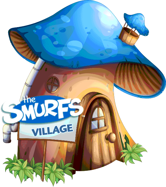 The Crunch Club Smurf Village - Mushroom House Background (546x614)