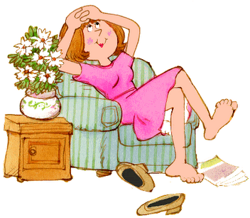 Relax Clipart Cartoon - Frases De La Semana De La Mujer (400x306)
