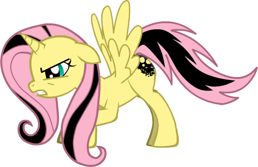 Evil Fluttershy By Darkoemo94 - My Little Pony Evil Cutie Marks (517x336)
