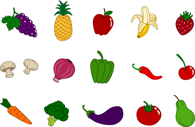 Happy Vegetable Clipart - Happy Vegetable Clipart (830x539)