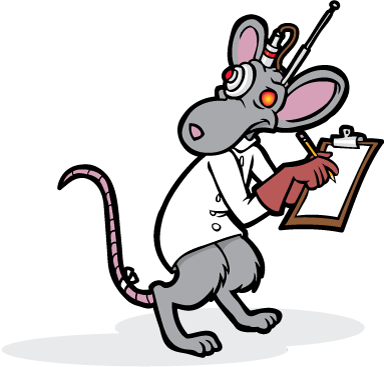 Hazmat The Rat With Clipboard - Cartoon (384x367)