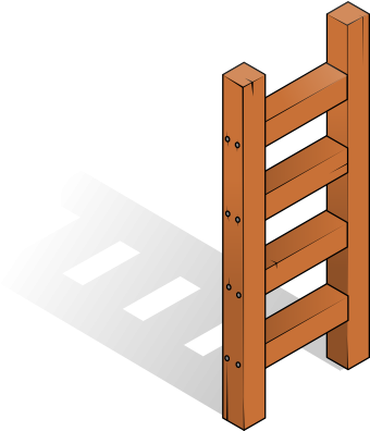 Nice Free Clip Art Memorial Day This Wooden Ladder - Imagenes De Escalera En Caricatura (376x395)