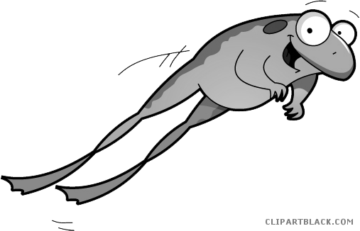 Cute Frog Animal Free Black White Clipart Images Clipartblack - Clip Art Frog Jump (507x326)