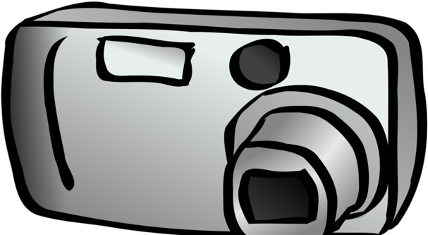 Vintage Camera Clipart Black And White Png - Transparent Background Camera Clip Art (640x360)