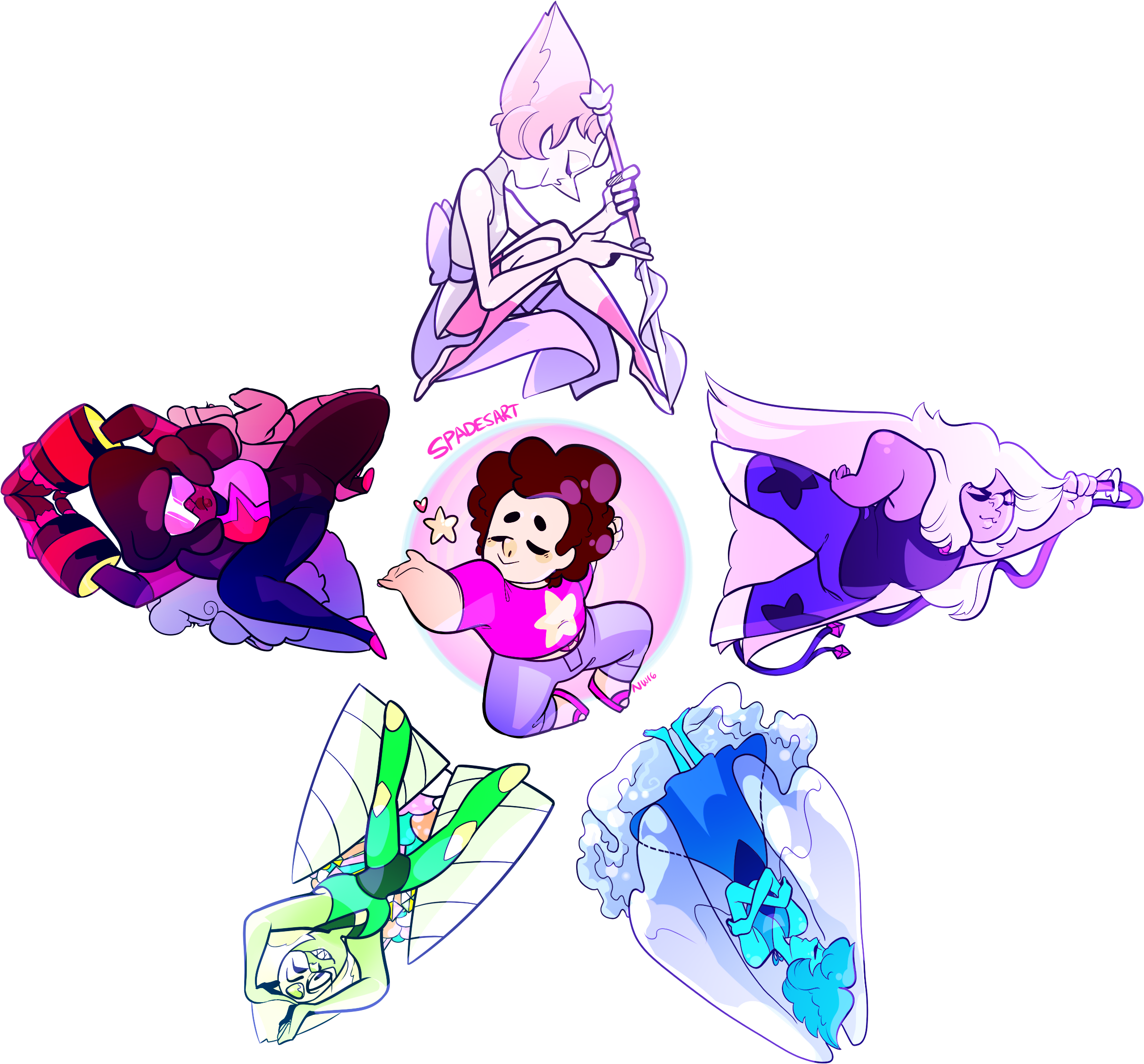 Garnet Steven Universe Pearl Gemstone Crystal - Steven Universe Crystal Gems Star (2500x2500)