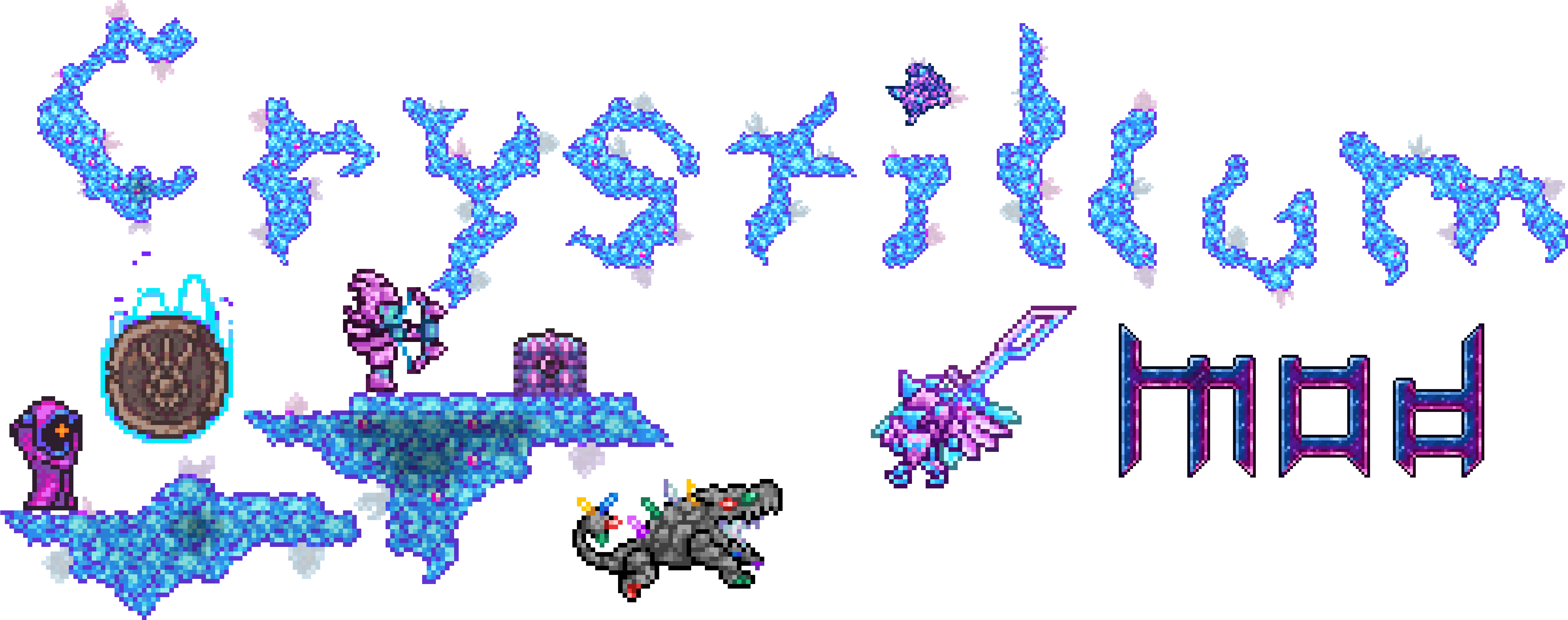 This Mod Adds A New Biome, The Crystal Biome, Packed - Furniture (5688x2400)