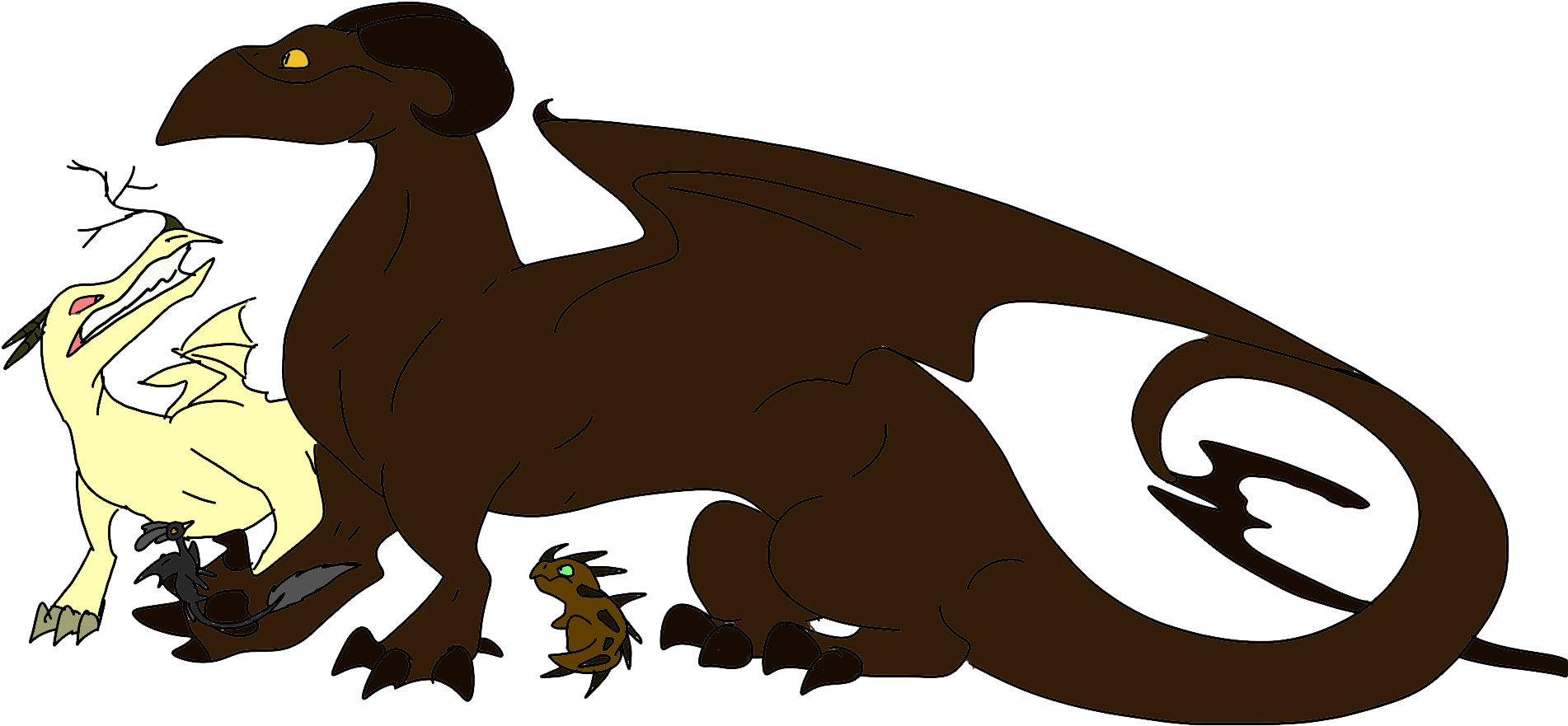 These Four Disgusting Breeds Of Dragon Are Concepts - Cartoon (1920x1032)