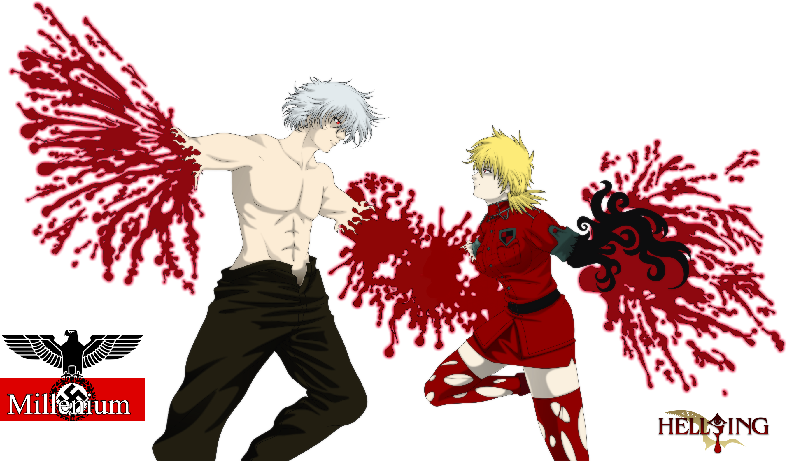 Seras Victoria Vs Hans Gunsche Vector-youtube By Fvsj - The Captain (2735x1606)