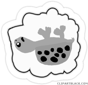 Turtle Small Animal Free Black White Clipart Images - Cartoon (375x360)