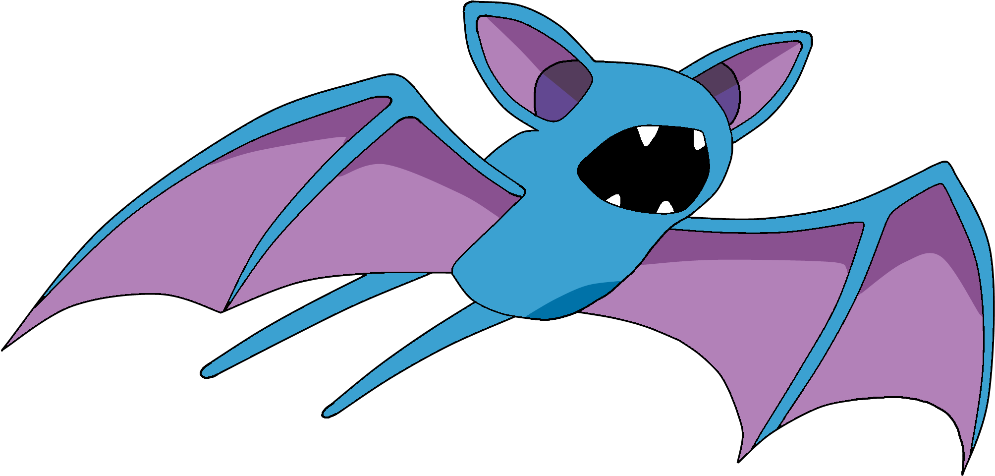 Pokemon Zubat 041 Lineart Farbig By Wallpaperzero On - Zubat Png (2119x1152)