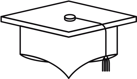 Graduation Cap Outline - Graduation Ceremony (550x550)