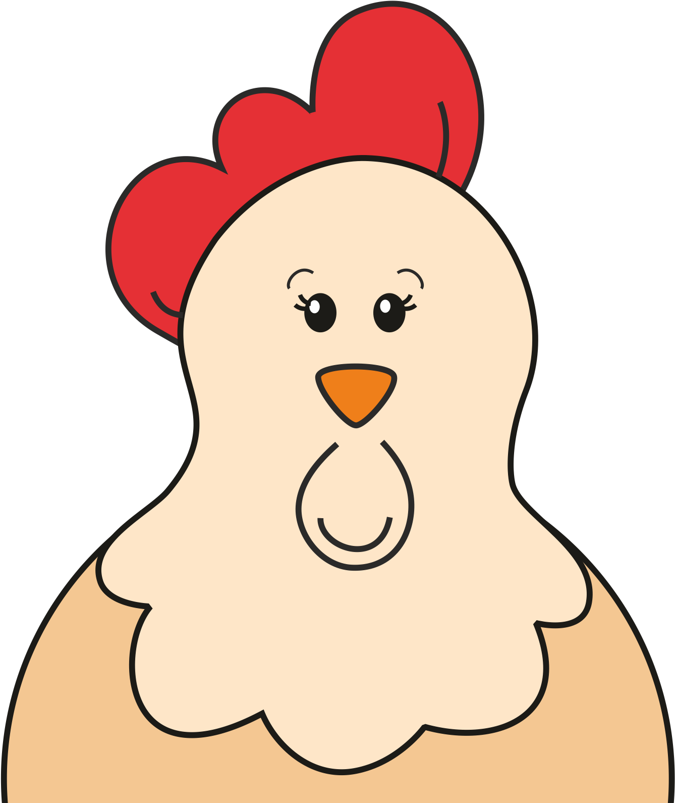 Chicken As Food Drawing Dessin Animé Clip Art - Mama Pollito (1432x1676)