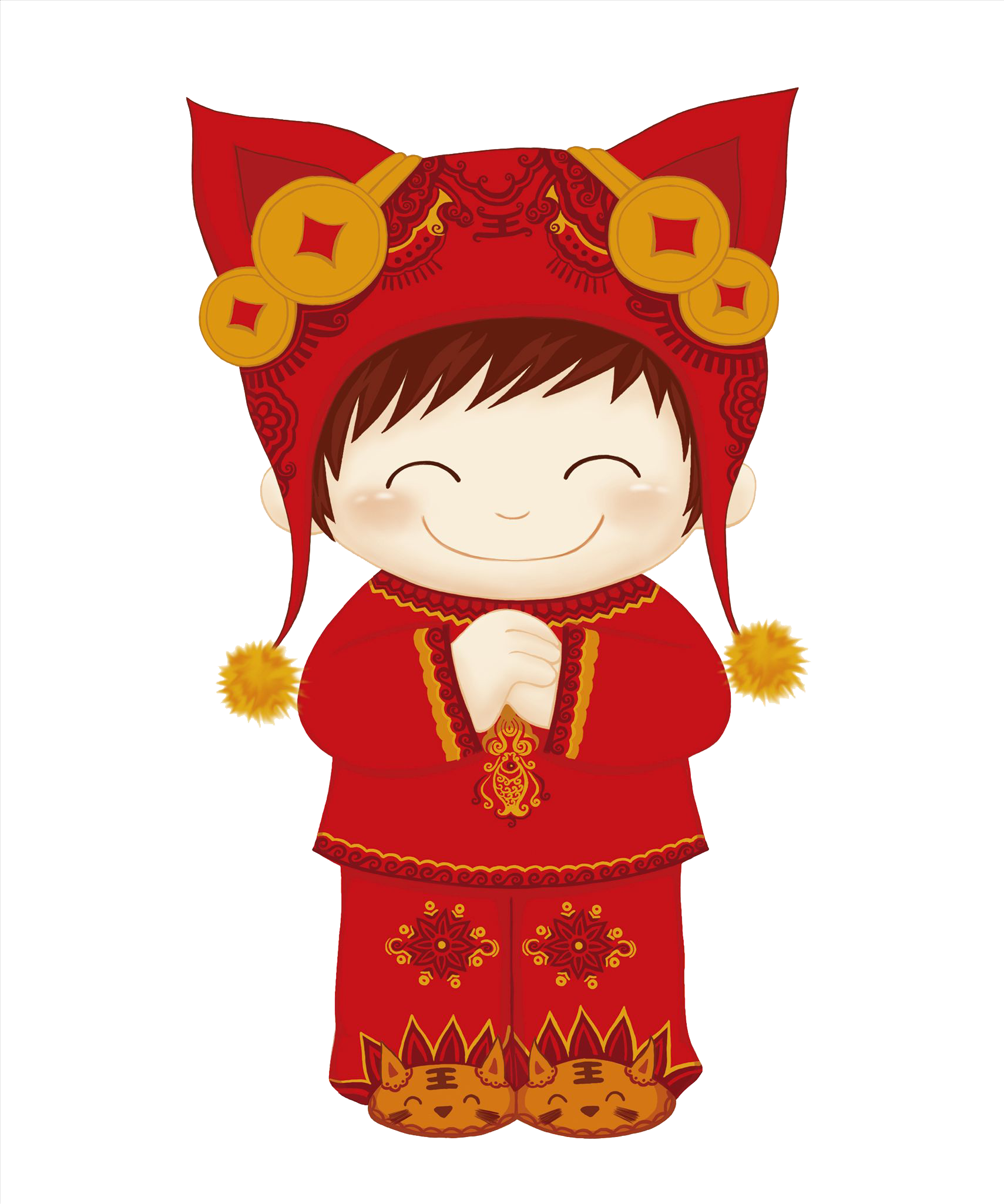 Chinese New Year Happiness Child Illustration - Chinese New Year (1709x2050)