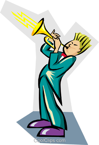 Trumpet Player Royalty Free Vector Clip Art Illustration - Illustration (329x480)