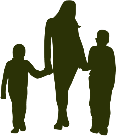 Mother With Two Sons Transparent Png - Mom Silhouette (512x512)