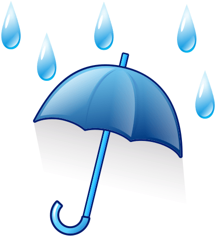 Raindrops Clipart Rainy Umbrella - Umbrella Emoji (512x512)