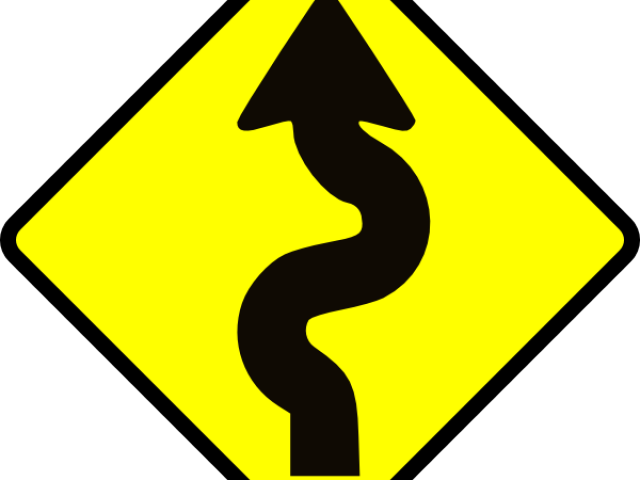 Long Clipart Curvy Road - Simbolos De Precaucion De La Calle (640x480)
