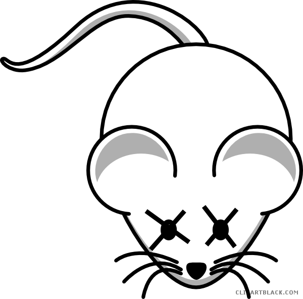 Dead Mouse Animal Free Black White Clipart Images Clipartblack - Cartoon Mouse Shower Curtain (600x592)
