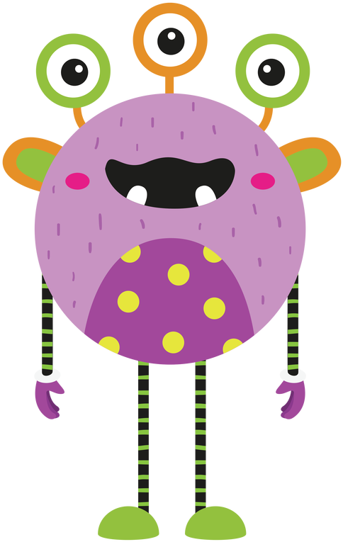 The Cute Little Monsters Make Me Giggle - Halloween Cartoon 3 Eyed Cute Boo Monster Unisex T-shirts (529x800)