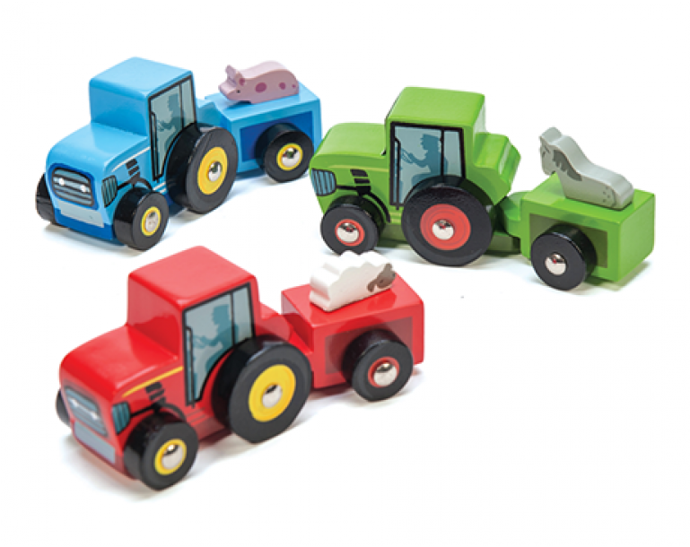 Wooden Toy Tractors And Trailers From Le Toy Van Pelmel - Le Toy Van - Tractor Trails (768x768)
