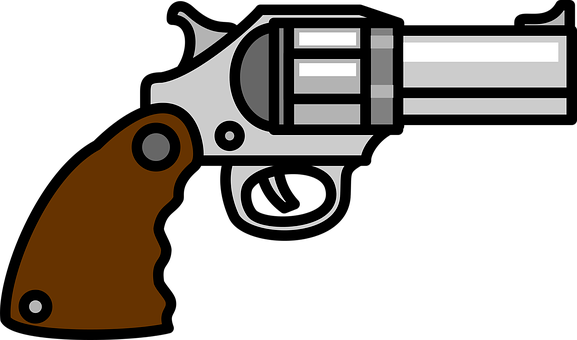 Gun Handgun Pistol Revolver War Weapon Gun - Gun Clipart (577x340)