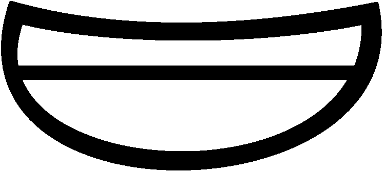 Happy Mouth Front Closed Teeth - Happy Mouth Transparent (748x336)