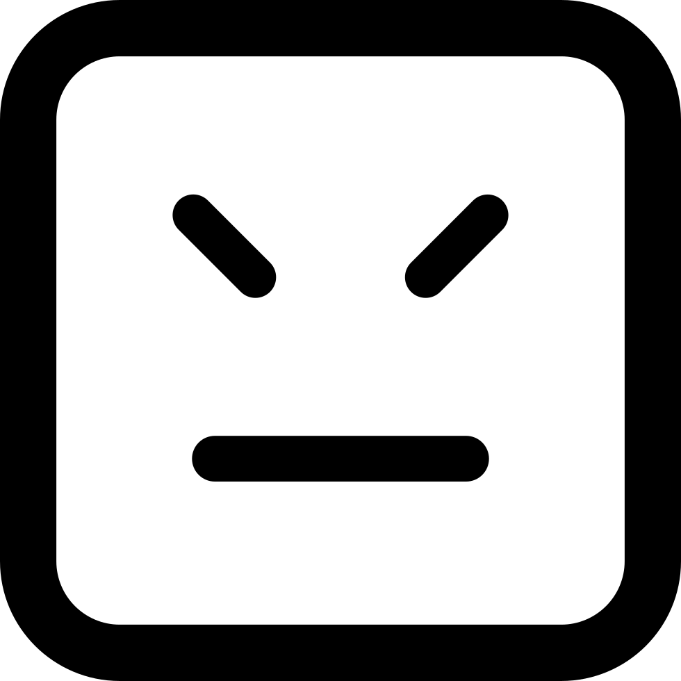 Emoticons Face With Straight Mouth Line And Closed - 3 Icon (980x980)