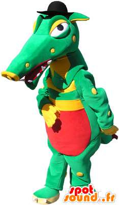 New Green Crocodile Mascot, Yellow And Red With A Black - Sucha Beskidzka Kicek (300x400)